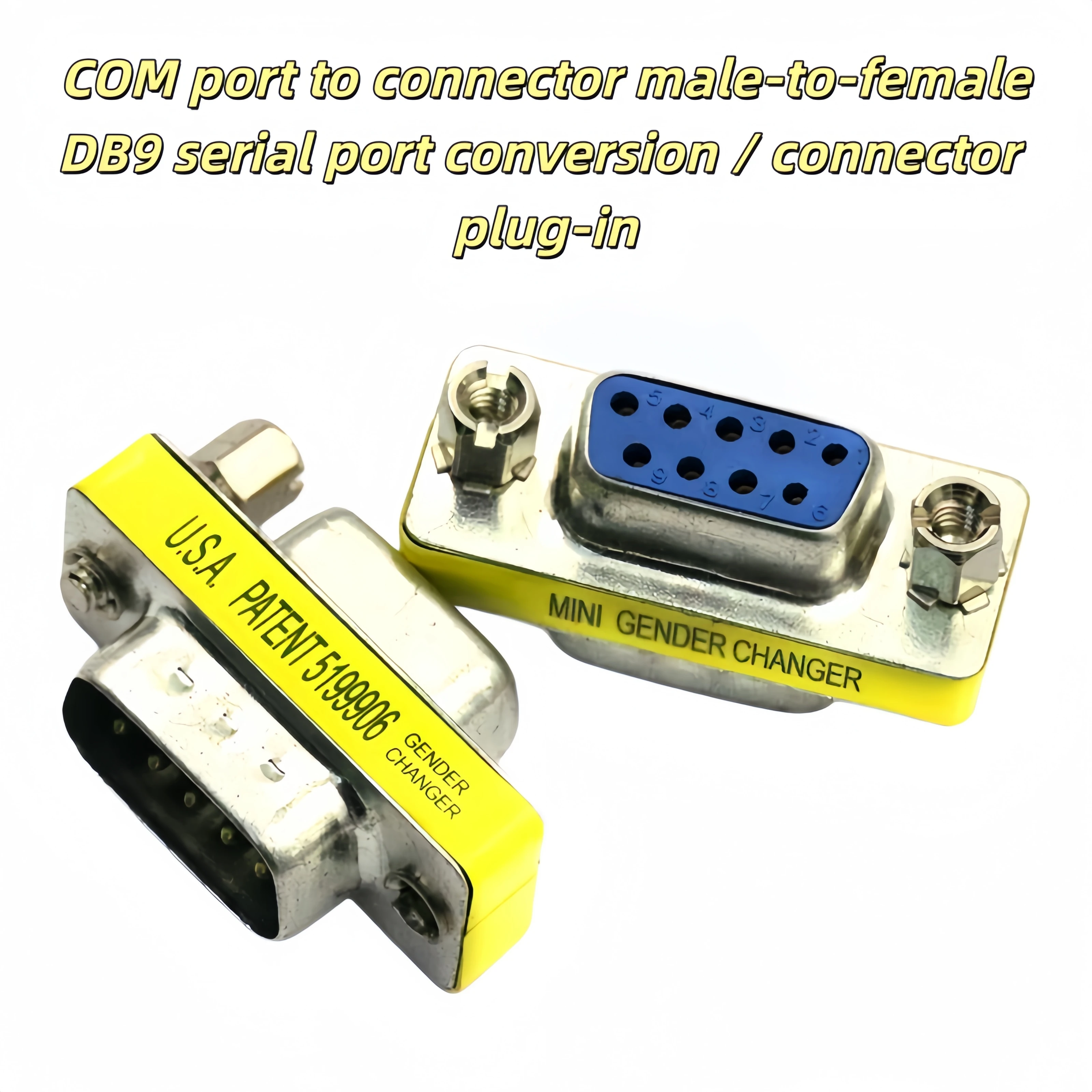 1pcs/5pcs DB9Pin VGA Male to Female Serial Connector Com Mini Adapter, Gender Converter, Null Modem