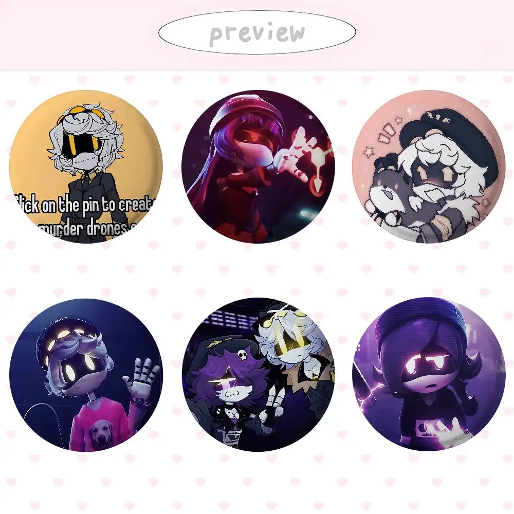 Cool M-Murder Anime D-Drones Cover Brooches Funny Meme Badge Fashion Jewelry Gifts