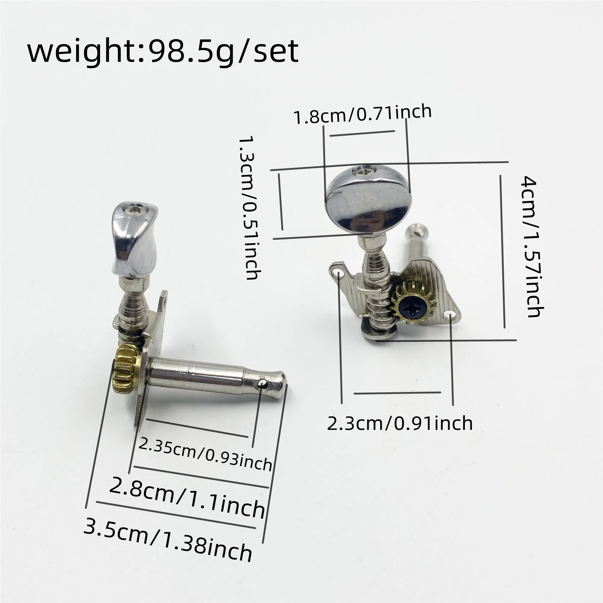 6Pcs/Set Small Round Head Guitar Tuning Peg Twill Long Tail Folk Guitar Tuning Pegs Electroplated Head Guitar Winder Axles