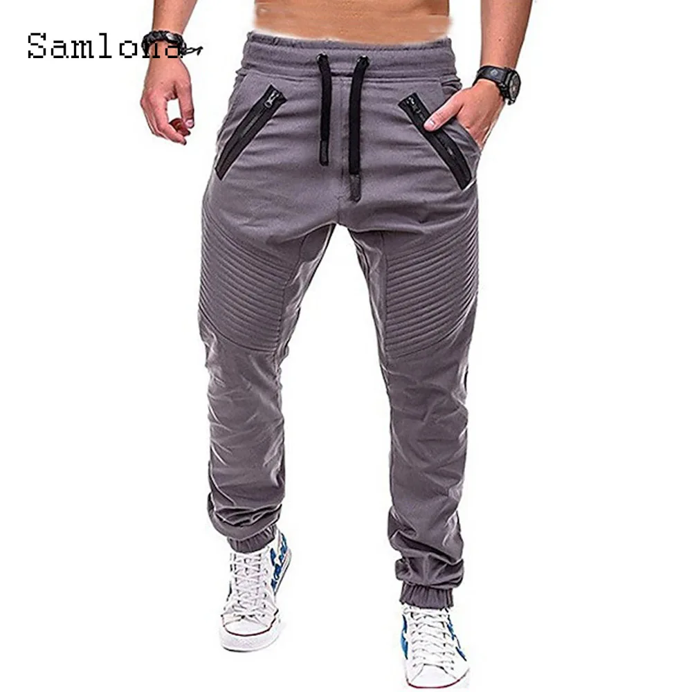 2025 America and Europe Fashion Zipper Pocket Casual Pants Men's Ankle-Length Trouser Men's Drawstring Pencil Sweatpants New