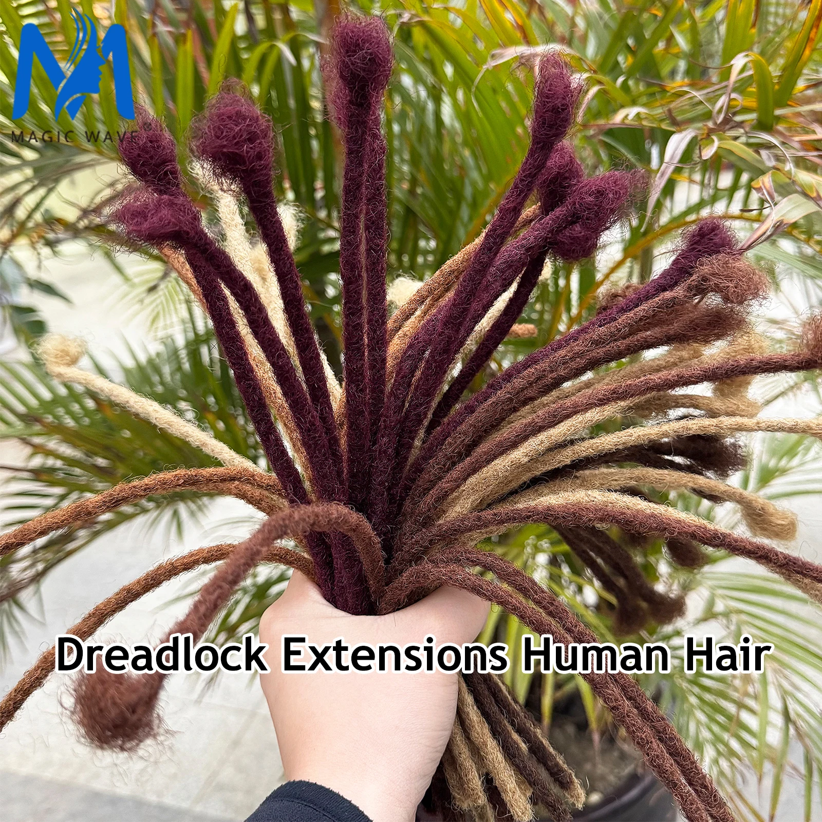 0.6cm Width 10inch Colored Dreadlock Extension Human Hair 40 Strands Full Handmade 100% Human Hair Locs Extensions for Men Women