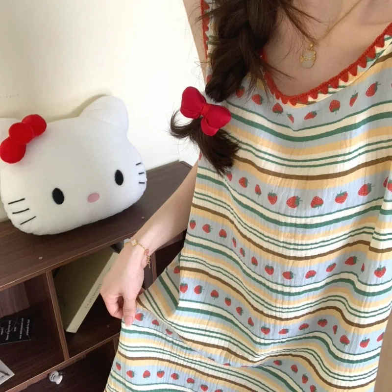 Cloud Cotton Pajamas Women's Summer Thin Cute Sweet Vest Pajamas Korean Version Loungewear Can Be Worn Outside