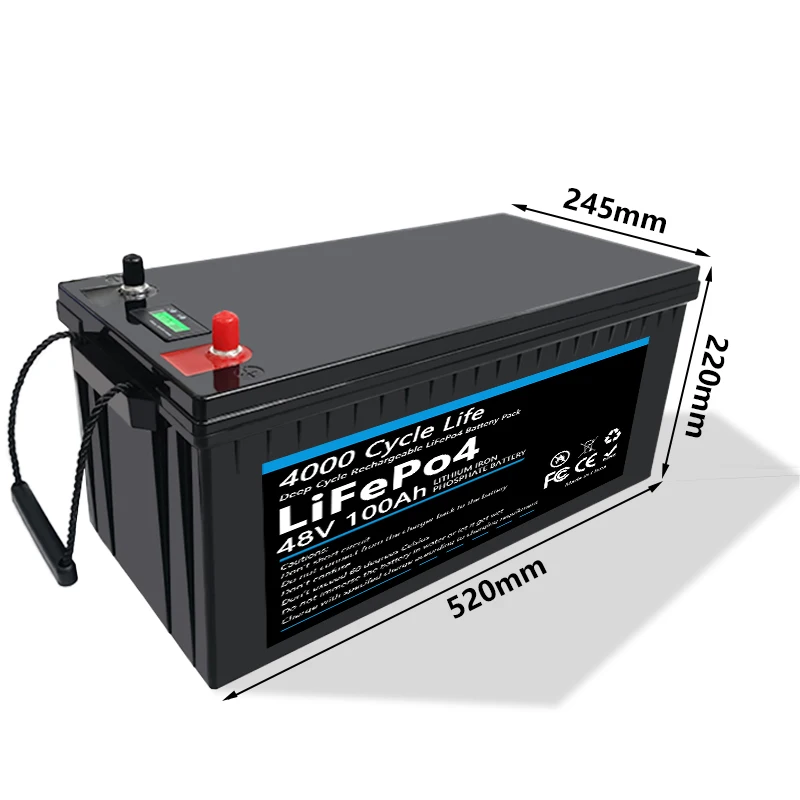 48V 51.2V 100AH LiFePO4 Battery 100A BMS Lithium Iron Phosphate 6000 Cycles Golf Cart RV Solar Storage Boat