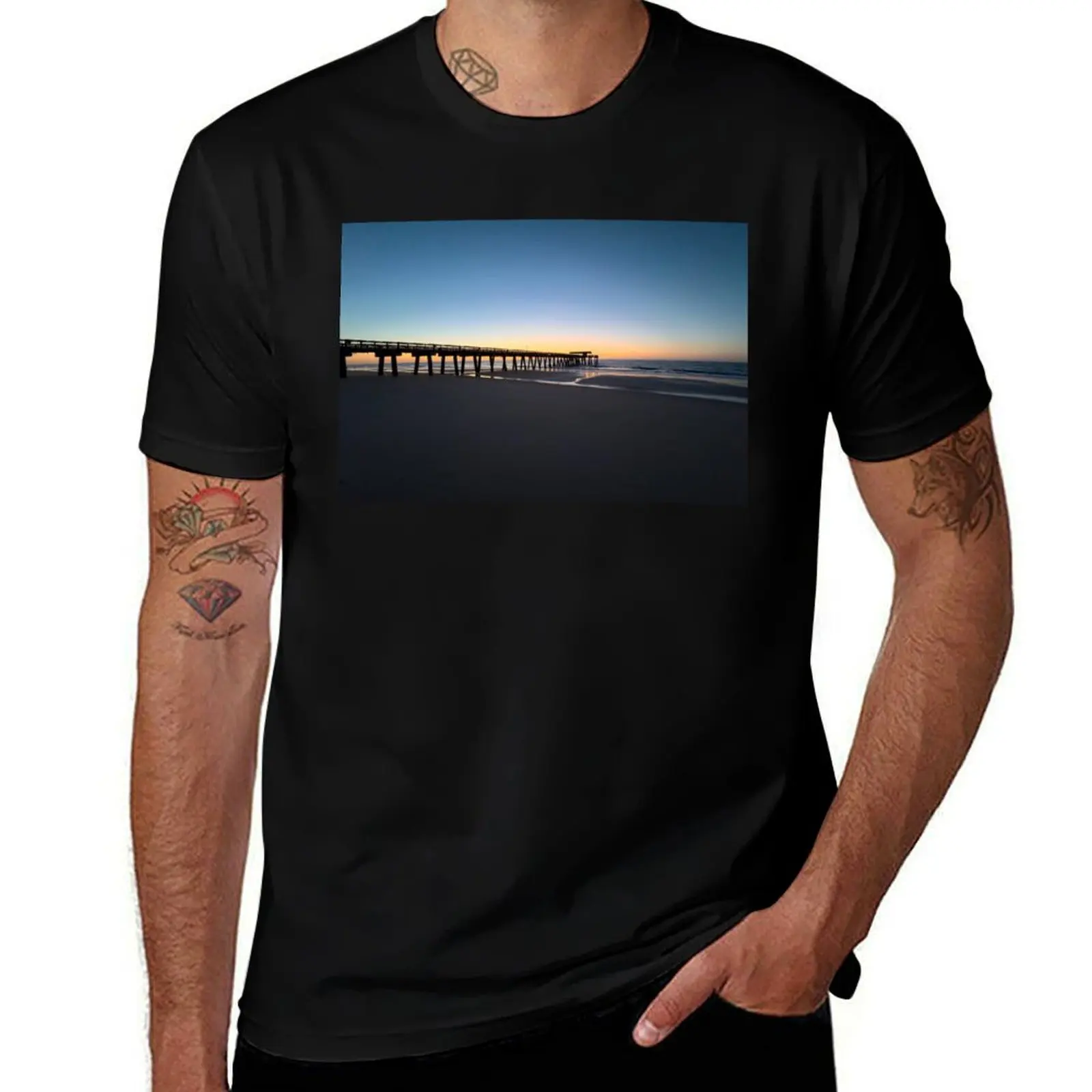 

Tybee Island Pier T-Shirt oversize t-shirts man shirts graphic tees blacks T-shirt men