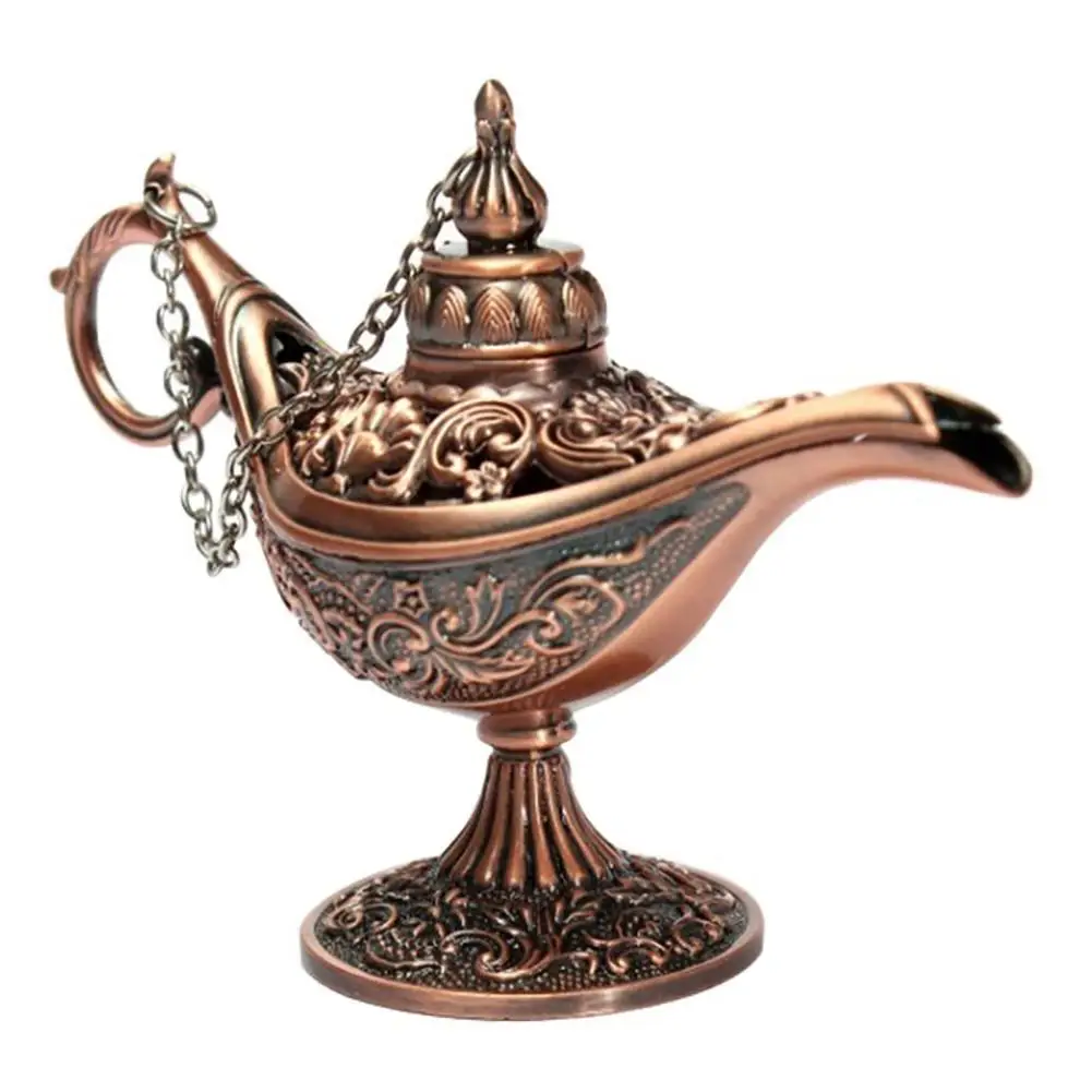 Aladdin Lamp Traditional Hollow Out Fairy Tale Magic Aladdin Wishing Lamp Tea Pot Vintage Retro Home Decoration Accessories 1PC