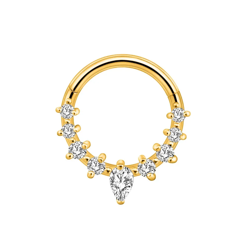 316 stainless steel nose ring, seamless ring, closed ring, nasal septum with zircon piercing earrings, round perforated cartilag