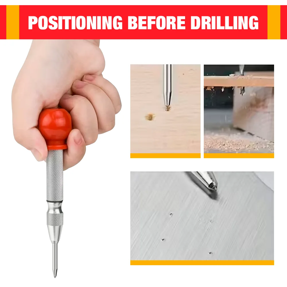 Juego de 3 brocas escalonadas de ranura recta con punzón central de resorte, vástago hexagonal, 3-1/4-1/4-20, recubrimiento de nitruro, cortador de agujeros cónicos para madera y metal.