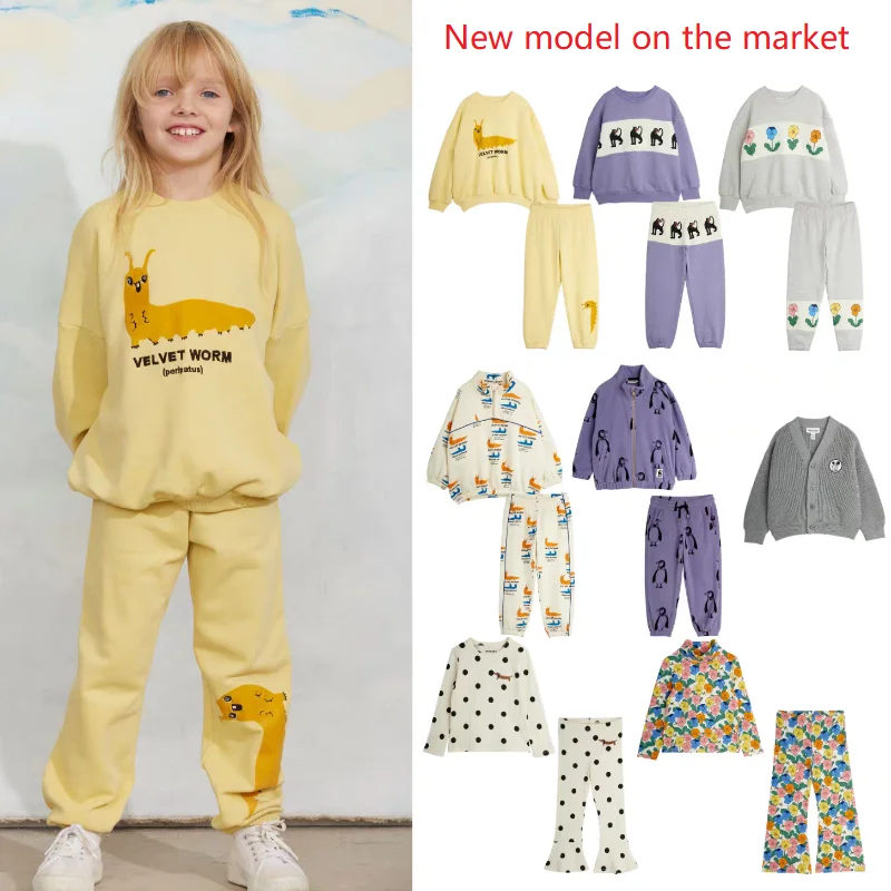Kids Sweatshirt Pants Set 2026 Winter New Printed Fashion Plus Fleece Warm Boys Girls Sweatshirt Cotton Girls Long Sleeve Dress