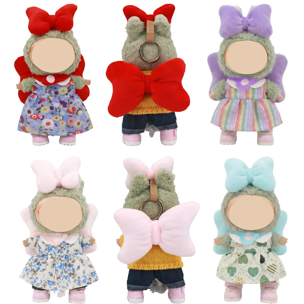 New Style Suitable For 17cm Doll Clothes, Floral Skirt, Butterfly Bow Back Decoration, Wings, Butterfly Bow Headband Decoration