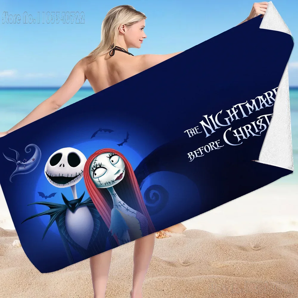 

Anime 3D Print The Nightmare Before Christmas Bath Towels Microfiber Beach Swimming Towel Decor for Adults Kids Gift 75x150cm