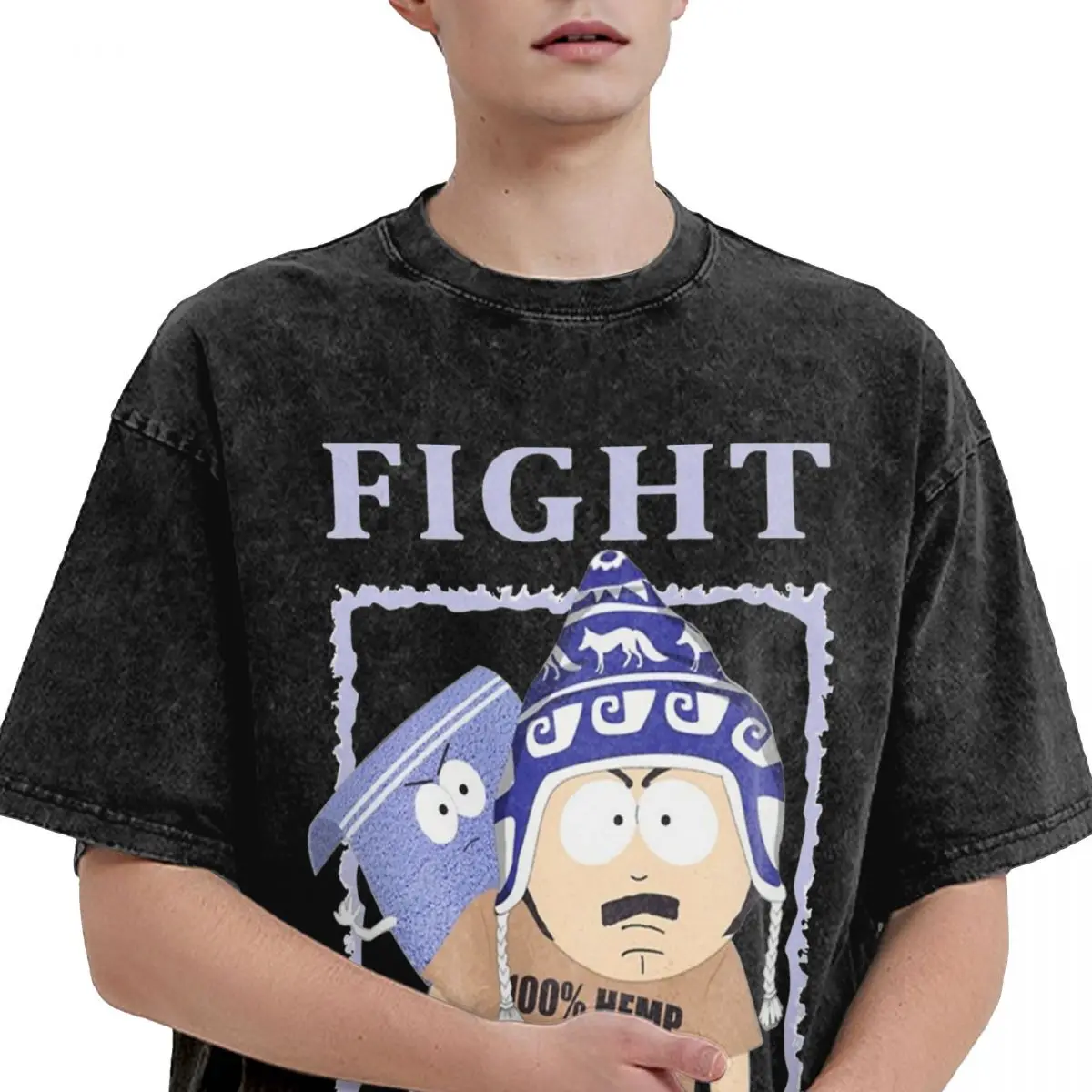 Ovresize Fight For Your Tegridy Accessories Shirt Washed Style for Men Women Southpark Funny T-Shirt Fashion Top Tees Streetwear