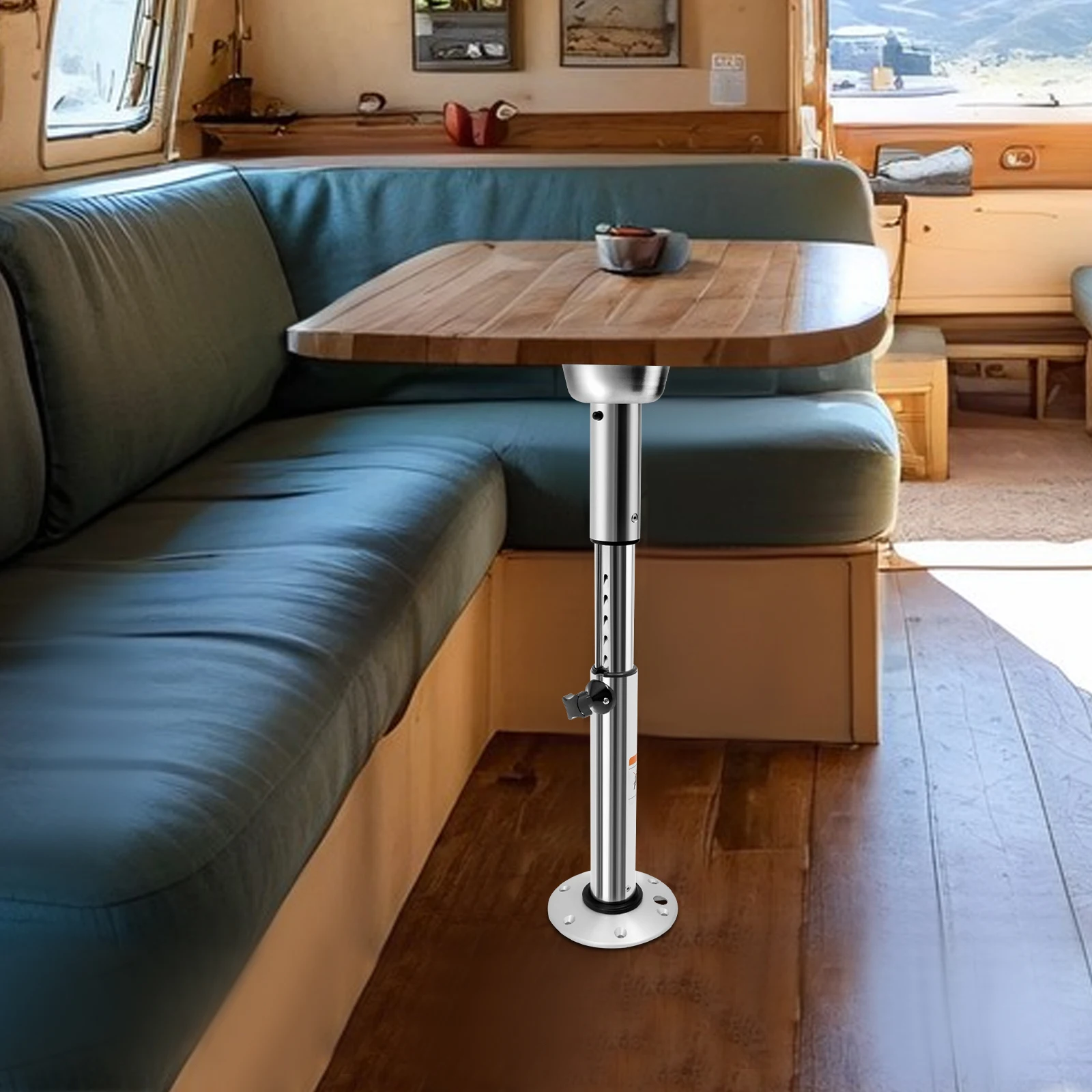 

Регулируемая по высоте опора для стола 22-28 дюймов, усиленное алюминиевое основание для стола с подъемной колонной для лодок, морского транспорта, кемперов