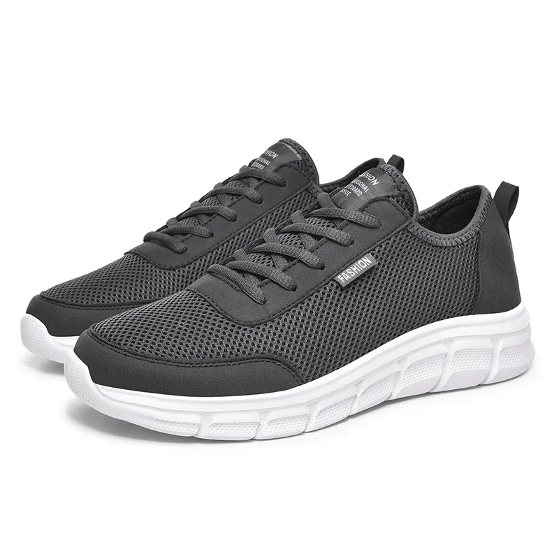 Zapatillas de deporte transpirables para hombre, zapatos ligeros para caminar, senderismo, correr, malla con cordones, 39-48 talla grande, Verano