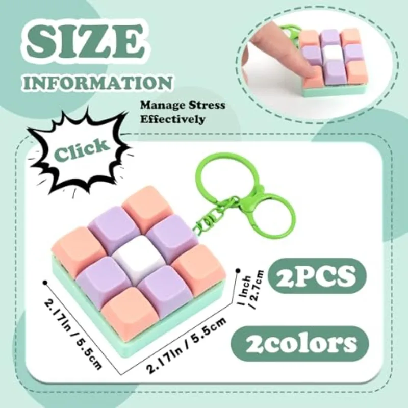 พวงกุญแจคลิกเกอร์คีย์บอร์ดแบบกลไก, ของขวัญคลายเครียดสีมาการอง สำหรับบรรเทาความเครียดและใช้เวลาว่าง