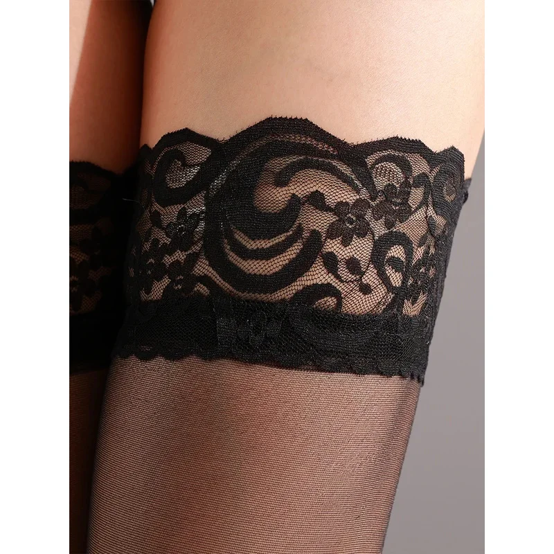 2026 جوارب الفخذ العليا الدانتيل الشفاف البقاء حتى الجوارب الجوارب جوارب طويلة للنساء 5 خيارات الألوان