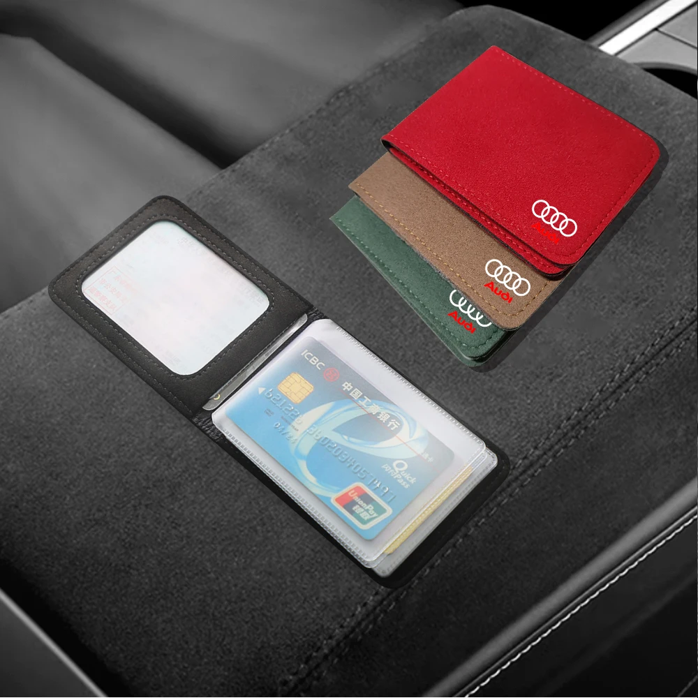 Multifunction ID Card Credit Card PU Leather Holder Case For Audi A4 B5 B6 B7 B8 B9 A1 A5 A7 A8 Q3 Q5 Q7 TT S3 S6 Sline Quattro