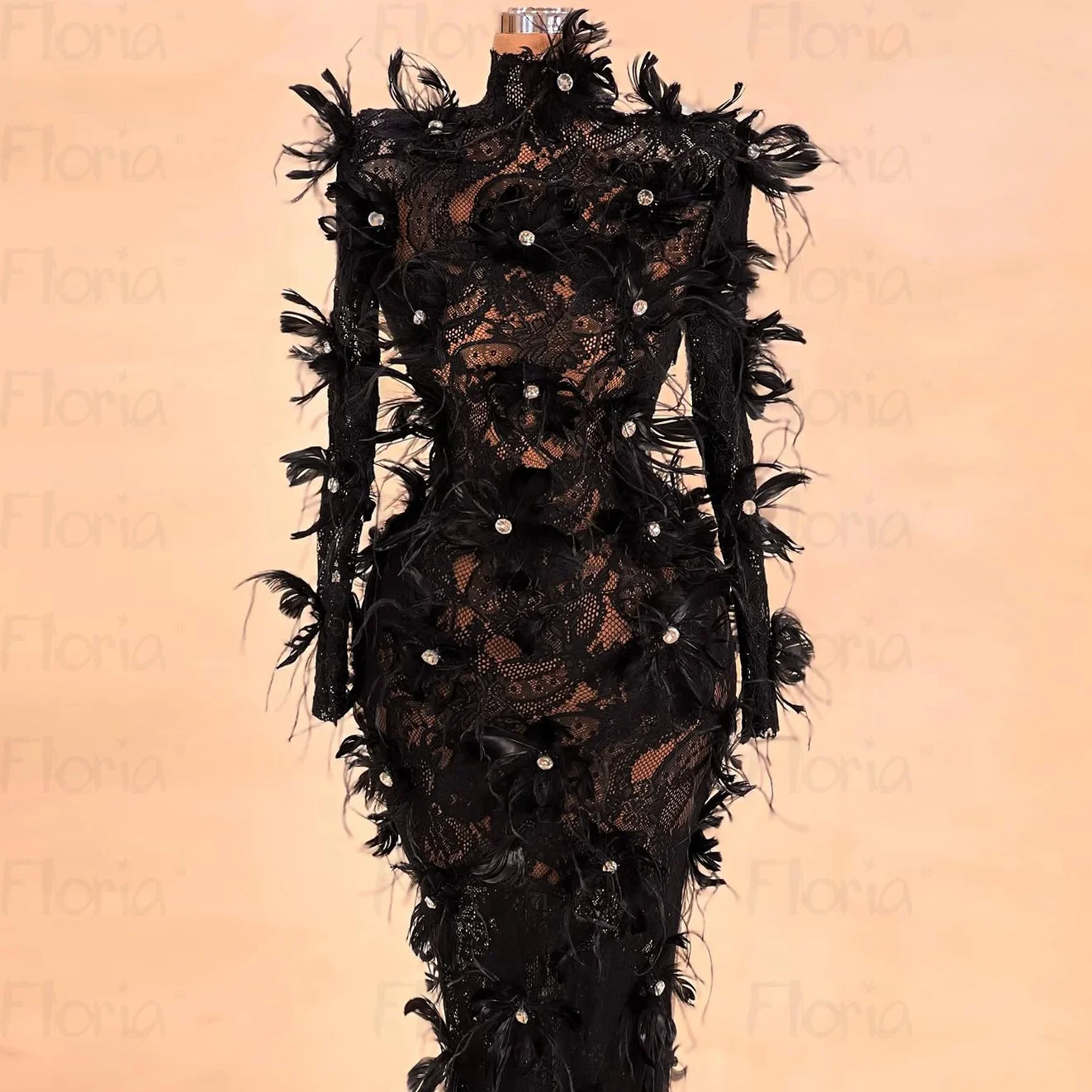

Muslim Black Formal Prom Dresses Women Middle East Long Mermaid Lace Engagement Dress Wdding Guest Dresses Customized Night Robe