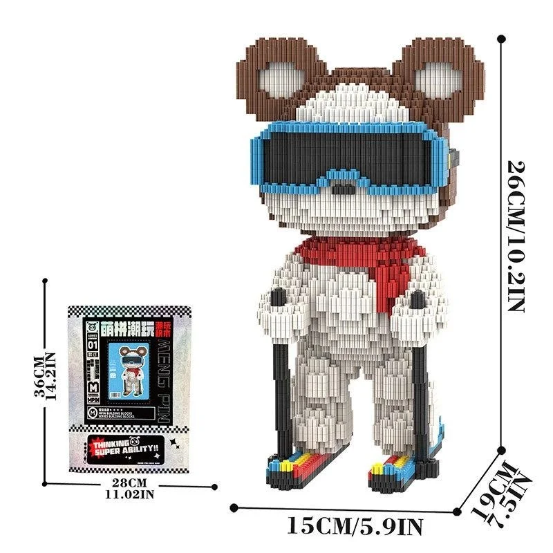 

Конструктор Kawaii 3D «Медведь-лыжник», развивающая игрушка, украшение, декор для дома, подарок, 25 см