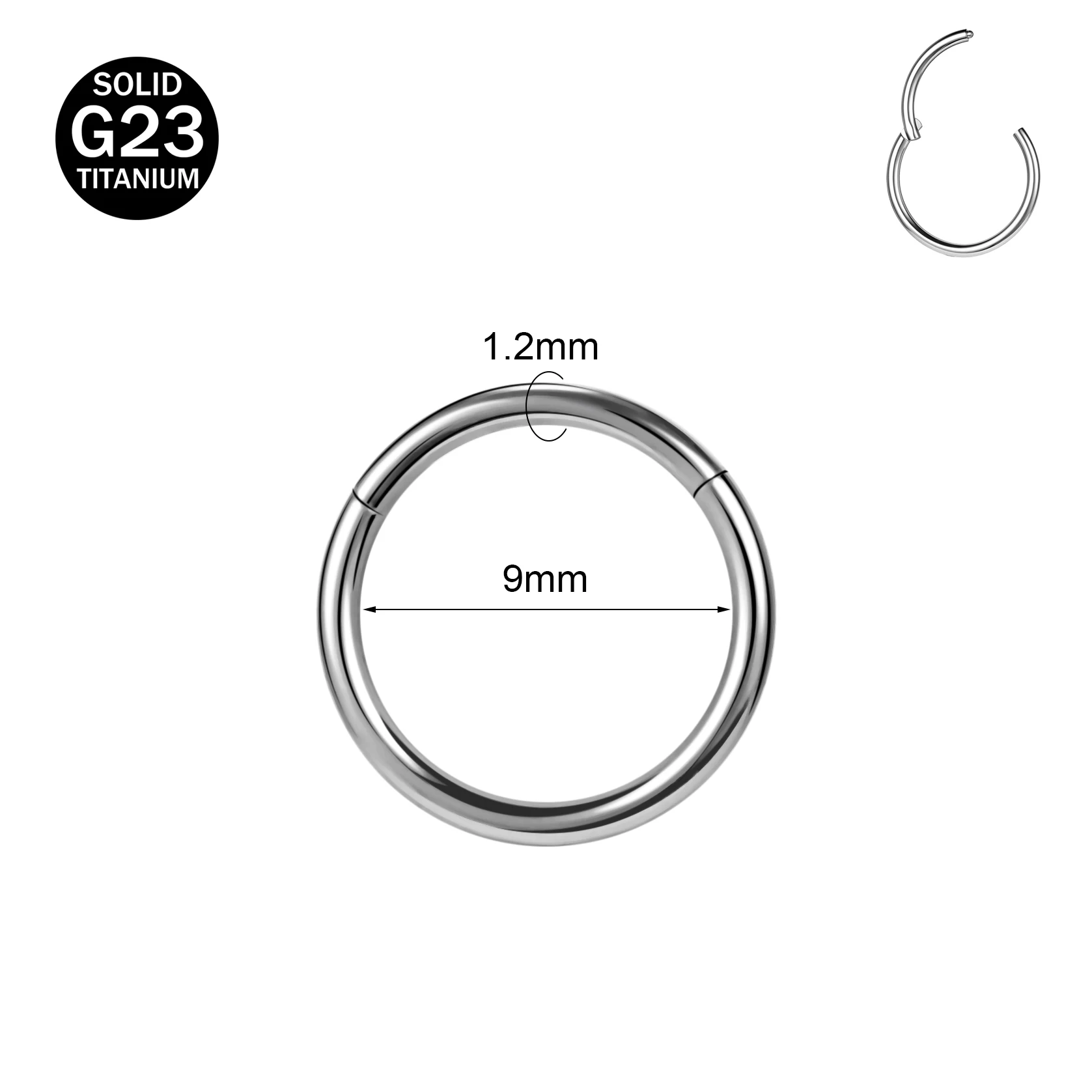 Zs 1 pc g23 Titan Stahl runder Nasenring Männer Frauen 20/18/16g Septum Piercings Ohr knorpel Helix Piercing Körpers chmuck 6-14mm