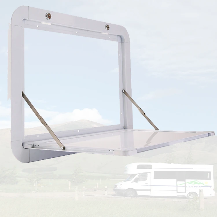 High Performance RV Picnic Table White Camper Van Picnic Table 1000*450mm Folding Dining Table For Caravan Travel