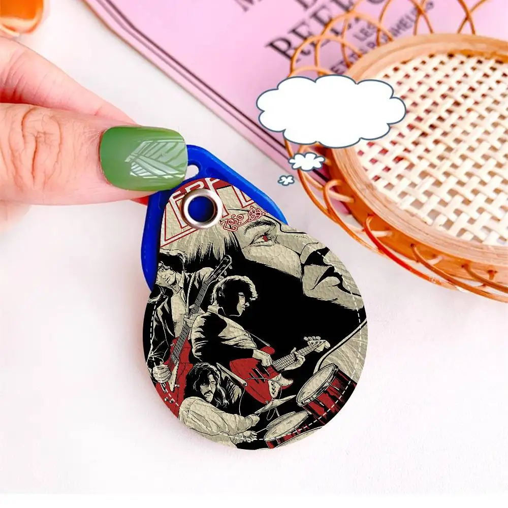 حامل بطاقة الوصول الجلدي L-Led Z-Zeppelin، سلسلة مفاتيح قطرة الماء، غطاء حماية لبطاقة الحافلة #6