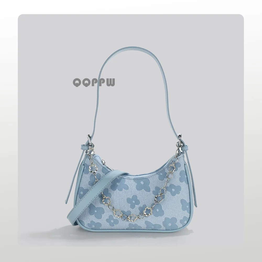 

Женская модная сумка подмышки с принтом, маленькая простая повседневная сумка-тоут на плечо, брендовый клатч на молнии