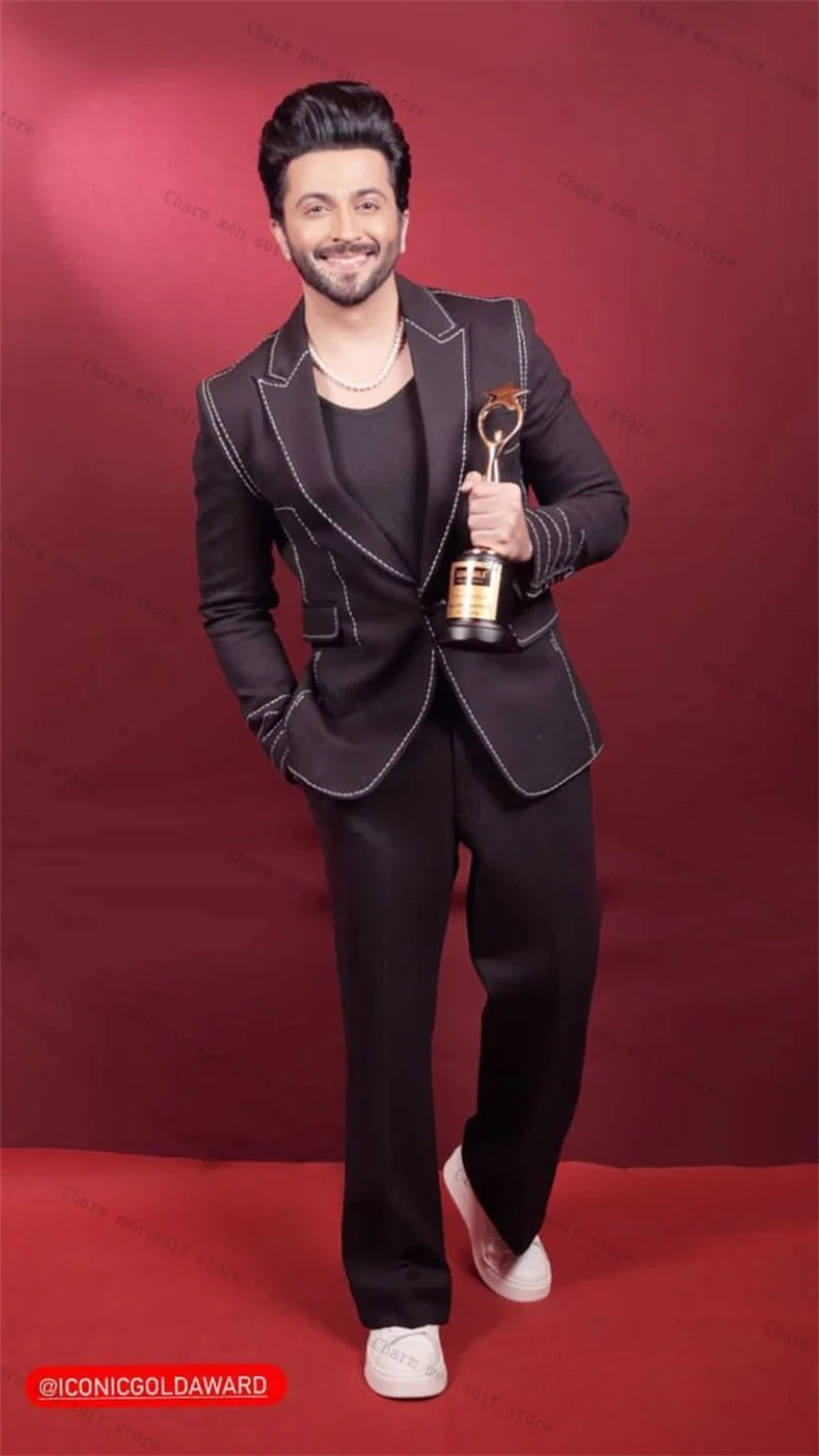 أسود الرجال الدعاوى مجموعة 2 قطعة السترة + السراويل السوداء بنطلون الزفاف البدلات الرسمية مخصصة بلورات مكتب رسمي العريس سترة معطف