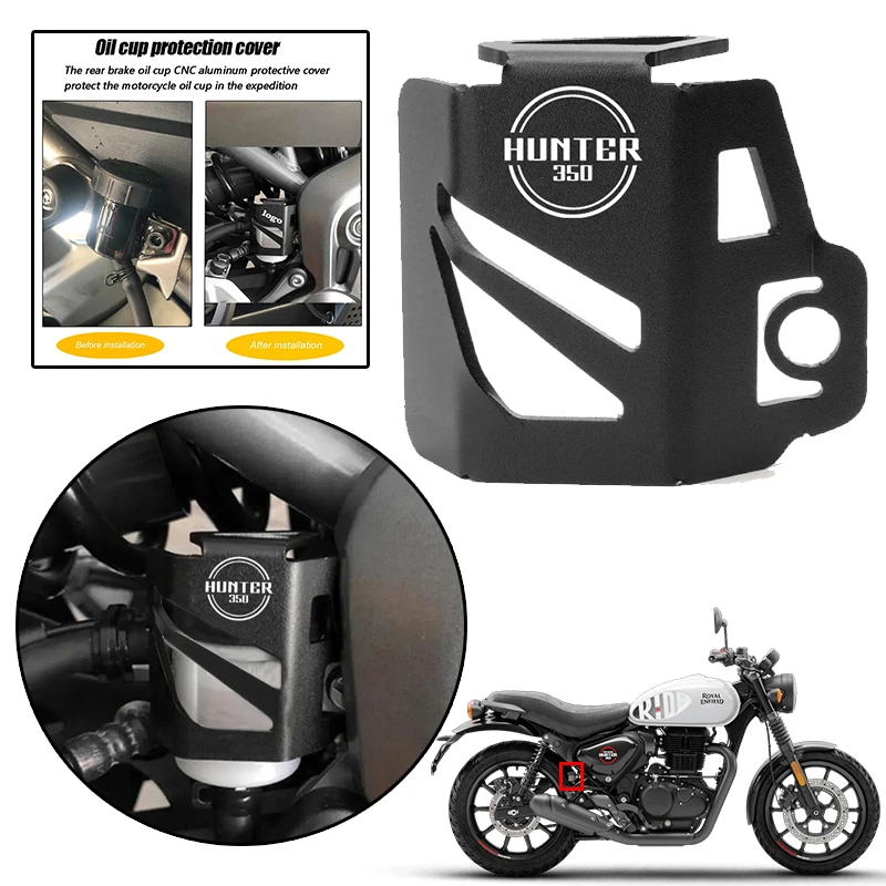 Высококачественные аксессуары для мотоциклов Royal Enfield Hunter 350: защитный чехол для бака тормозной жидкости и масляного бака с ЧПУ.
