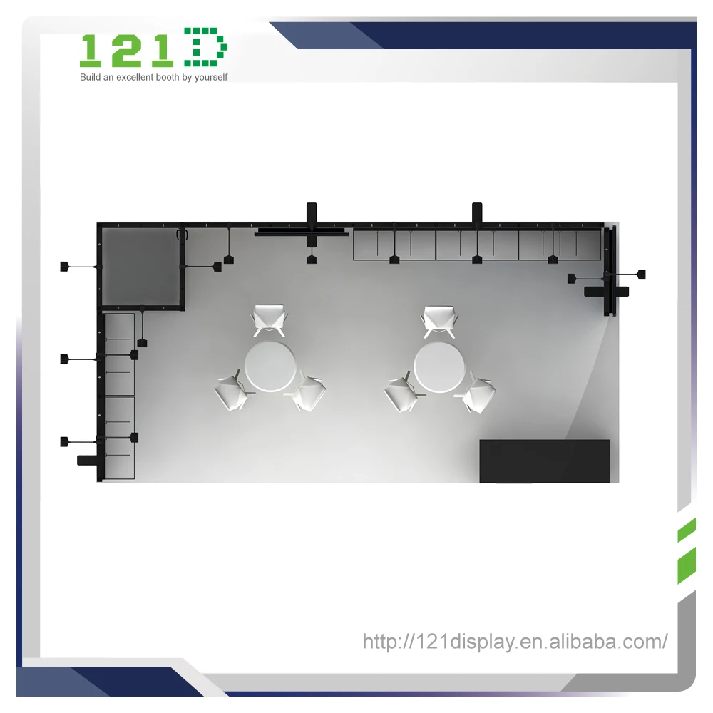 Présentoir modulaire de cabine d'exposition commerciale en aluminium de cabine d'émission commerciale 10x20