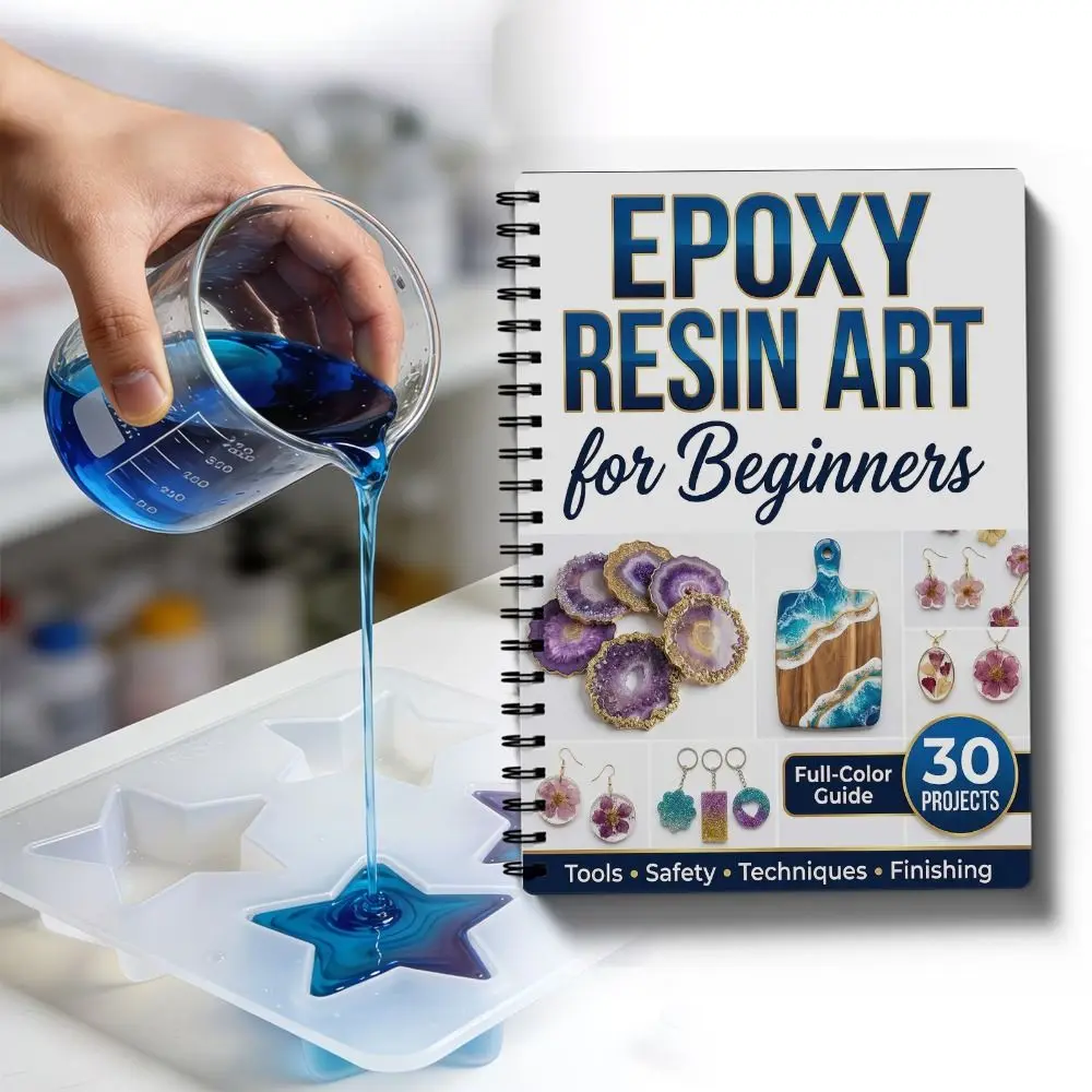 Step-by-Step Epoxy Resin Art Handbook 30 Projects Illustrated Beginner DIY Crafts Book Creative Tools Handbook Tutorial