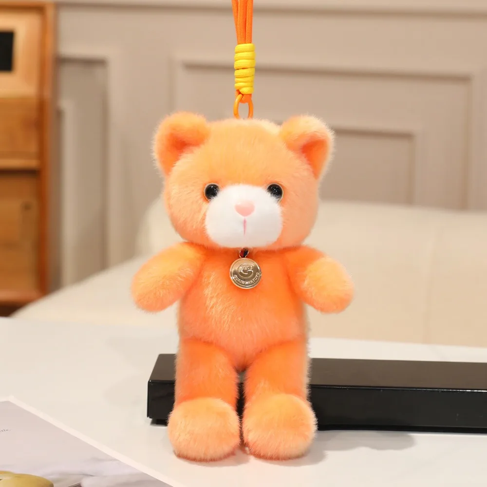 

Small Snacks Cartoon Colorful Bear Pendant Lovely Anti-lost Colorful Bear Plush Toy 20cm Cute Bear Plush KeyChain Bag Pendant