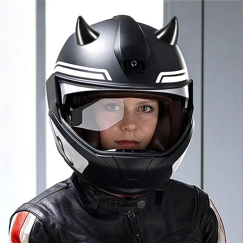Classic-Motorcycle Helmet Corner Horn Decoration Accessories Resilient Suction Cup Soft Horn Decoration Headwear