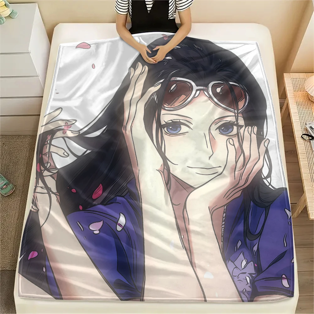 One Piece Nico Robin Flannel Blanket Charming Printed Pattern Fit For Bedroom Chair Sofa Bed Picnic Travel -HE50 - view 4