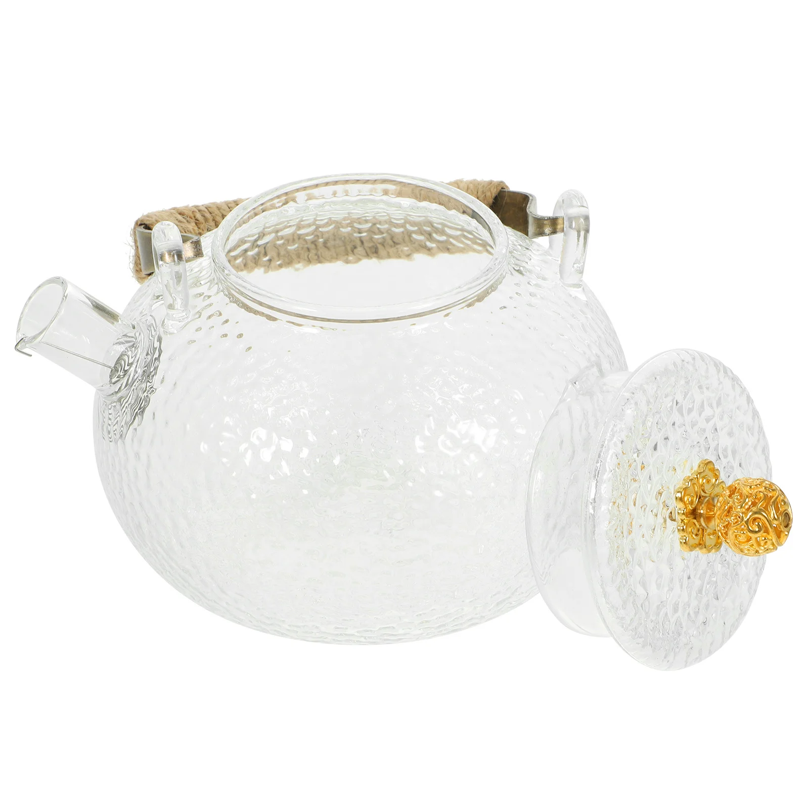 

Hammer Textured Water Kettle Glass Heating Pot Sturdy Trustworthy Tool Easy to Clean Large Capacity Suitable for Induction