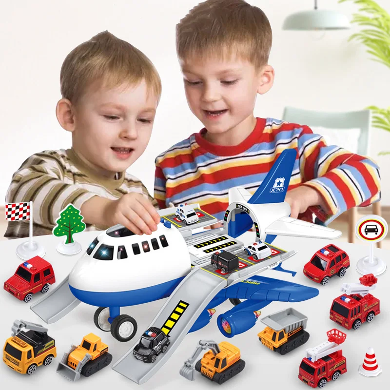 Multifunctional Loading Aircraft DIY Assembled Storage Airplane Toy Child Inertial Airplane Model Transport Aircrafts 2