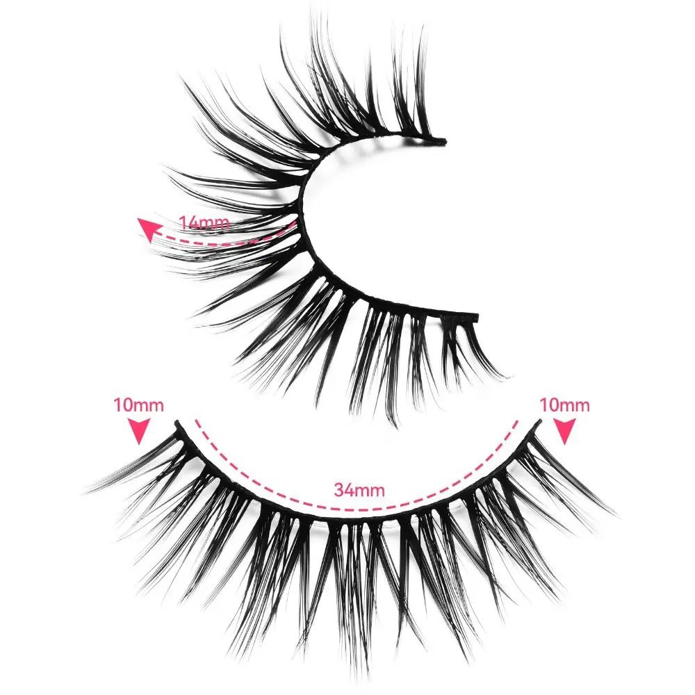 Confezione da 7 paia di ciglia finte cosplay giapponesi visone finto maniche spesse ciglia anime ciglia drammatiche per bambole per donne ragazze