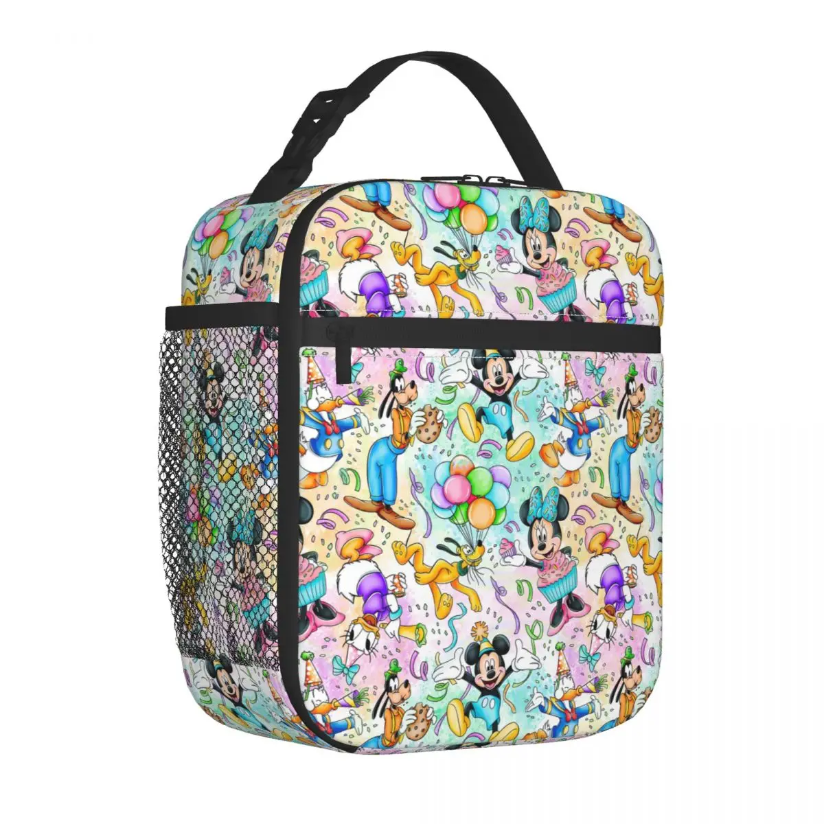 Custom Cartoon Minnie Mouse Mickey Mouse Lunch Bag Warm Cooler Insulated Lunch Box for Women Kids School Food Portable Tote Bags