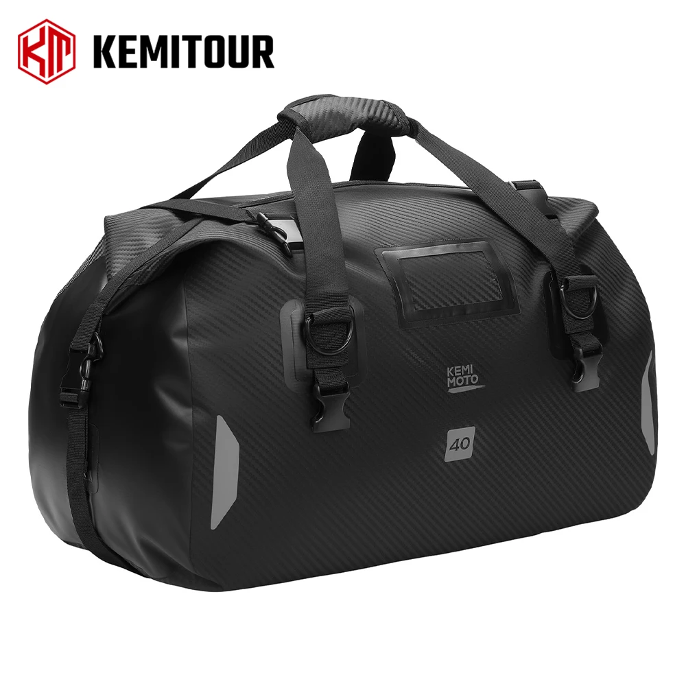 

Motorcycle Waterproof Tail Bags 40L/65L PVC Dry Saddle Bag Travel Luggage Rear Seat Rack Bag Universal for Motorbike Adv Touring