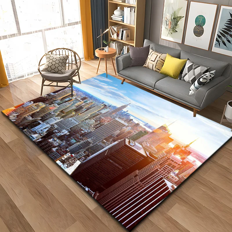 New York City Street View Carpet for Kitchen Bathroom Non-Slip Mat Balcony Child Kids Bedroom Living Room Decor Floor Area Mats