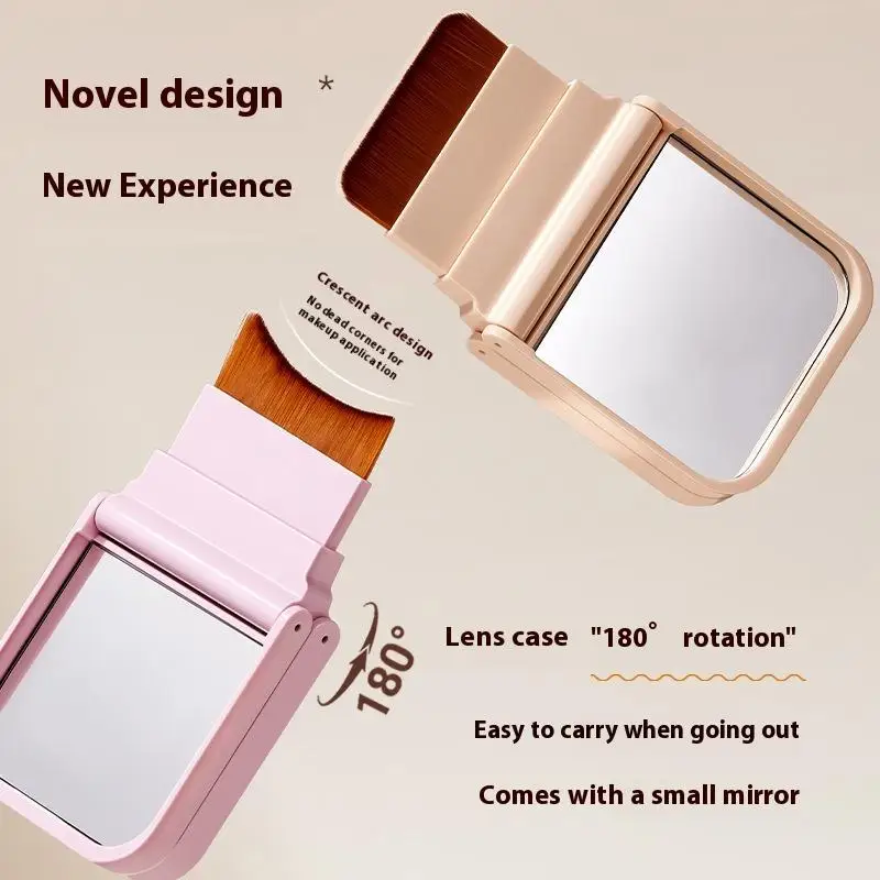 Traceless Soft Brush Puff Set, Ultra-thin Portable With Built-in Puff Mirror, Flawless Base Makeup Brush