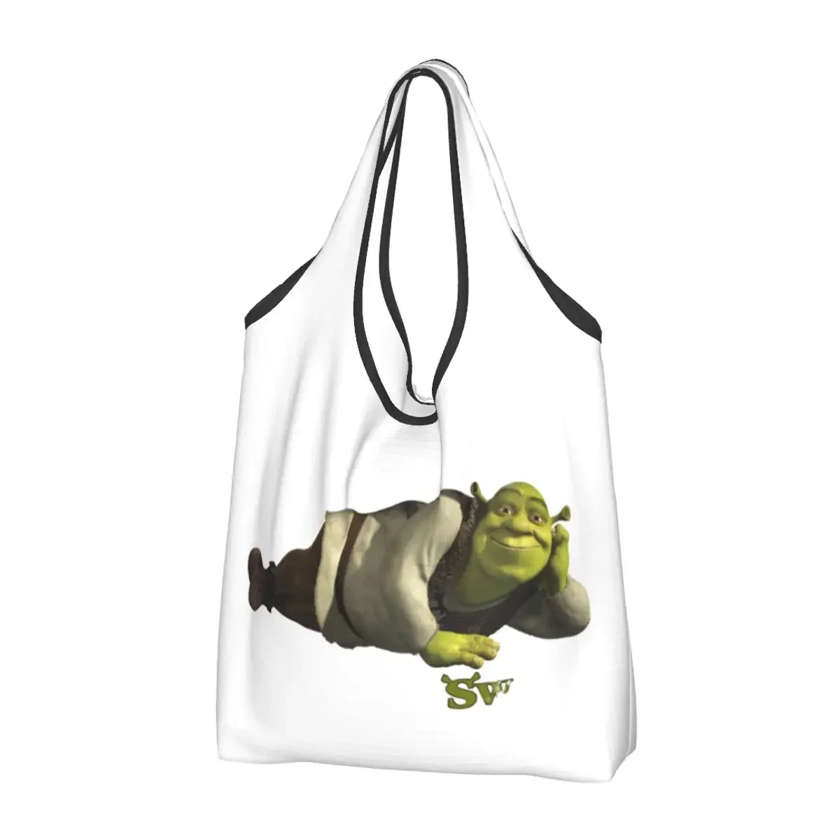 Shrek Portable Tote Shopping Bags Large Capacity Shopper Bag Grocery Handbag Shoulder Bag