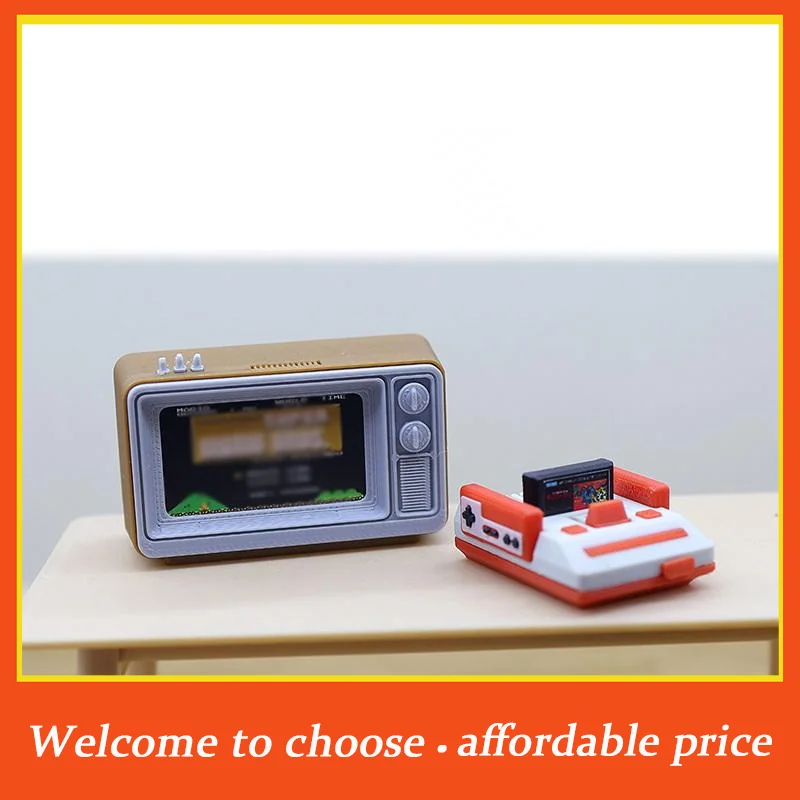 1 pièce neuve, modèle de console de jeu TV miniature nostalgique pour maison de poupée 1/12, accessoires de décoration de scène de salon, jouets pour poupées