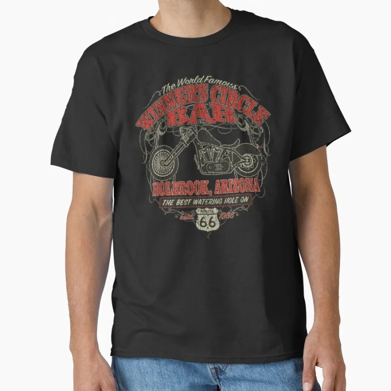 

vintage Winner's Circle Bar Holbrook 1963 retro highway old Motorcycle Tour gift T-shirt Large size Adult Tops S-6xl cafe racer