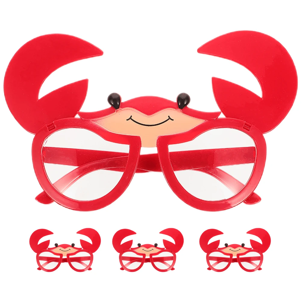 

4 Pcs Crab Glasses Party Sunglasses Beach Decorations Hawaiian Decorate Vacation