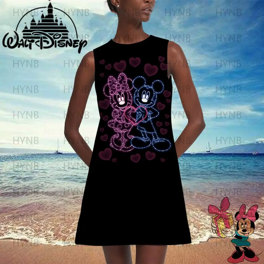 Vrouwen Jurk Minnie Mouse Mode Cover-Ups Boho Beach Mini Zomer Jurken Vrouw 2022 Print Party Mickey Sexy cool Afrikaanse Y2k