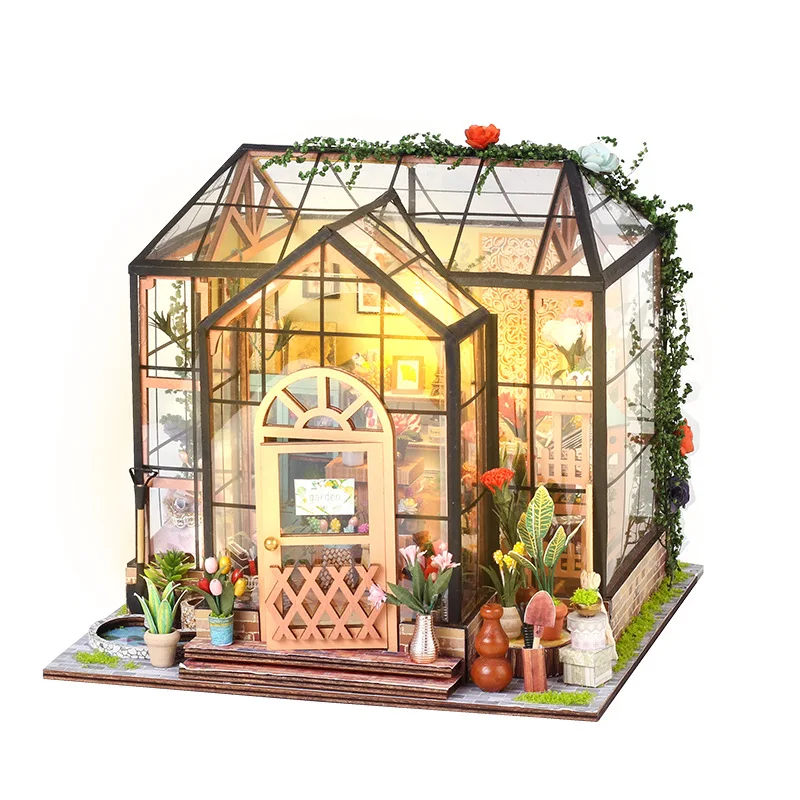 Novo kit de modelo 3D DIY Jenny's Greenhouse - decoração de mesa de montagem artesanal, presente perfeito para namoradas e aficionados