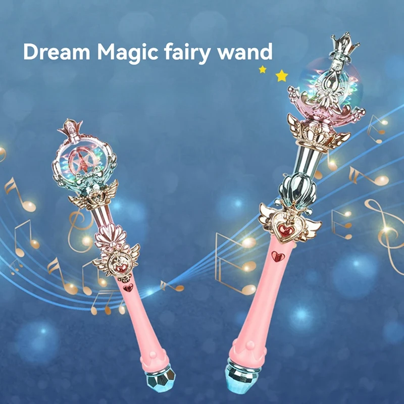 FBIL-Wand Sparkling Lights Enchanting Princess Wand With Light Luminous Toy Fine Workmanship Magical Children's Wand