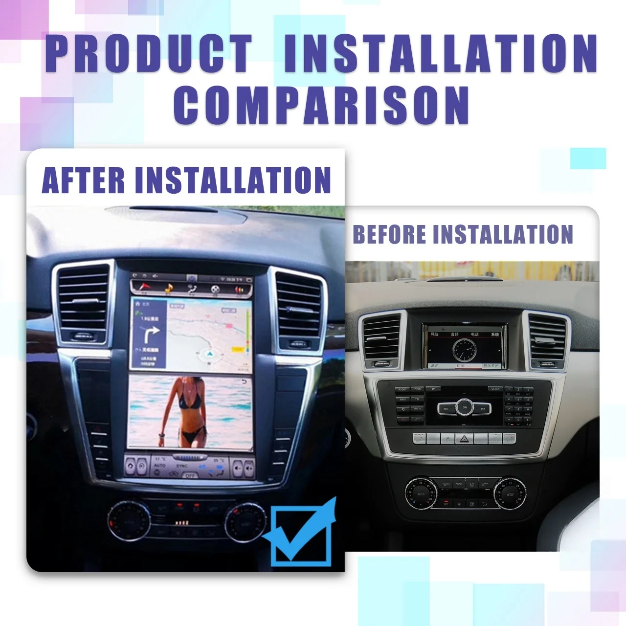 For Mercedes Benz ML W166 GL X166 ML300 ML350 ML400 ML550 GL350 GL400 2012-2015 Android13 Car Radio Multimedia Carplay Player