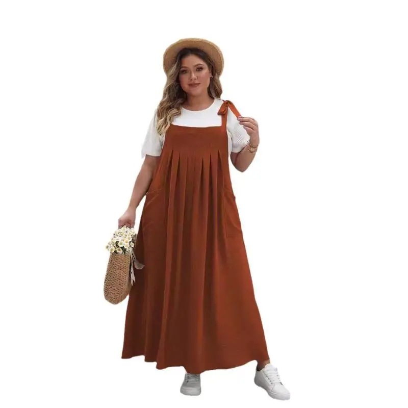 صيف جديد حجم كبير المرأة Faion اللون حزام الدكتور Ele Long Sve ماكسي Dr البوليستر النسيج المطبوعة Dr #5