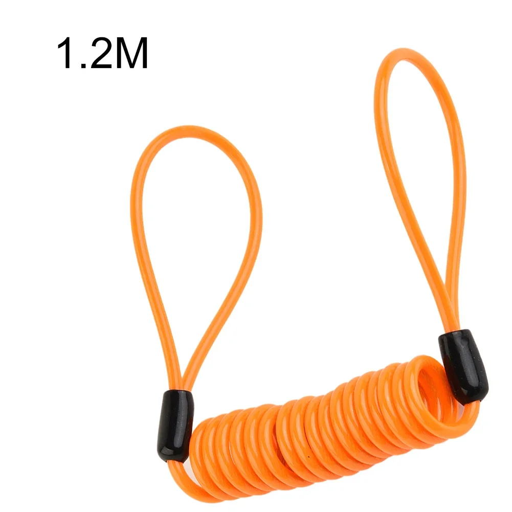 

1pcs 1.2m Bike Scooter Motorcycle Motorbike Disc Lock Reminder Coil Cable Bicycle Security Spring Reminder Cable Multi-colored